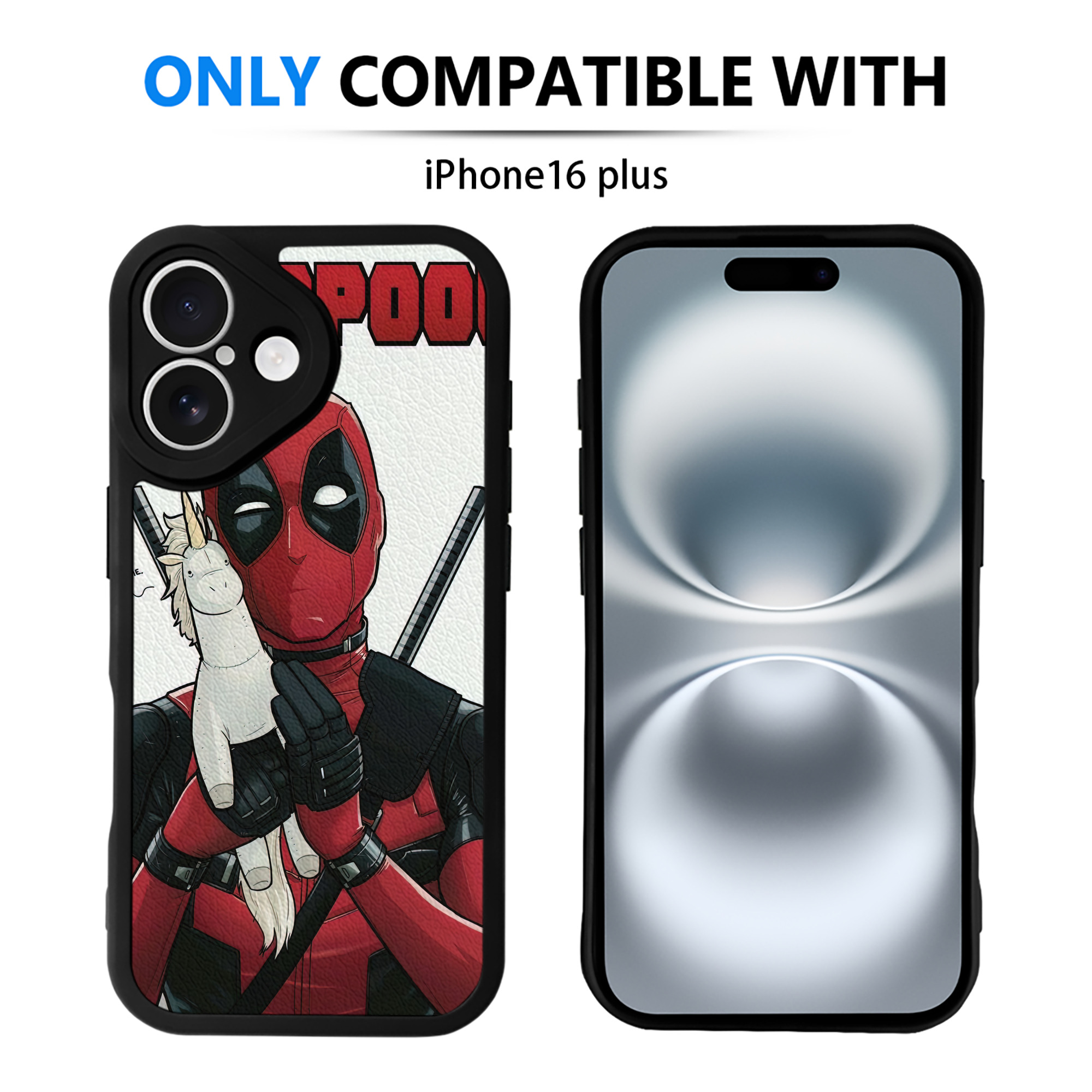 （画像用） Deadpool デッドプール 【iPhone 16シリーズ対応】シリコンスマホケース（レザー調） 材質：シリコン